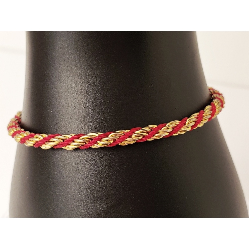 Gold + Red Chain Bracelet